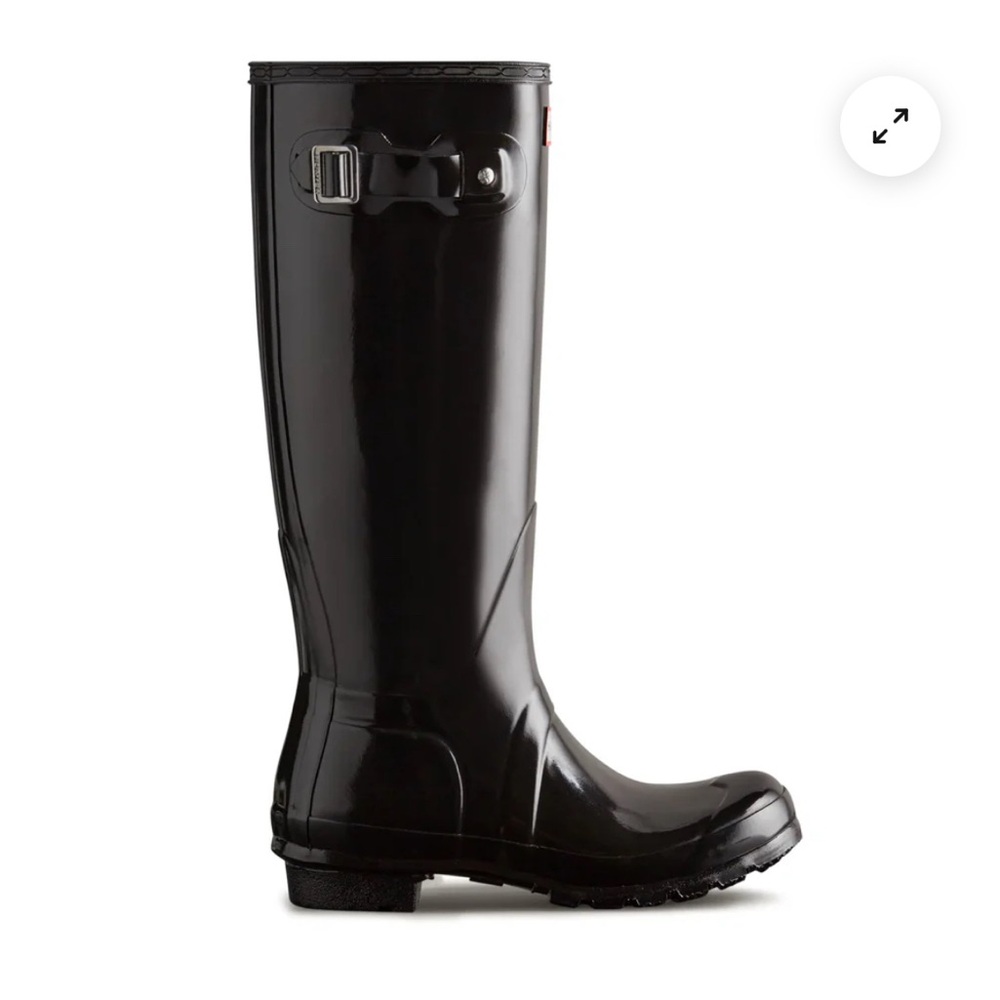 Hunter boots black gloss Tall with socks